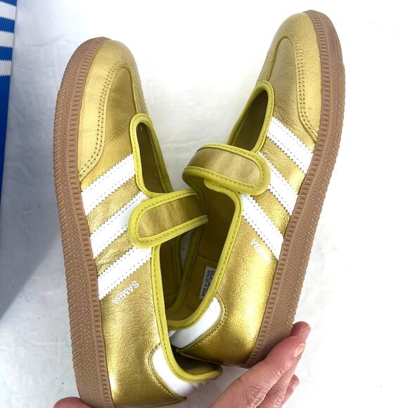 Adidas Originals Samba Jane Gold Metallic Mary Jane Sneakers Womens 7.5 NIB - Picture 5 of 10